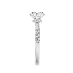 2CTW Oval Shaped Lab Grown Diamond (G/VS) Hidden Halo Accented Ring in 14K Gold