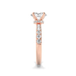 2CTW Oval Shaped Lab Grown Diamond (F/VS) Hidden Halo Accented Ring in 14K Gold