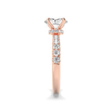 2CTW Oval Shaped Lab Grown Diamond (F/VS) Hidden Halo Accented Ring in 14K Gold