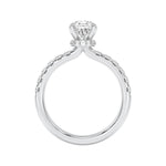 2CTW Pear Shaped Lab Grown Diamond (F/VS) Hidden Halo Accented Ring in 14K Gold