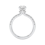 2CTW Pear Shaped Lab Grown Diamond (F/VS) Hidden Halo Accented Ring in 14K Gold