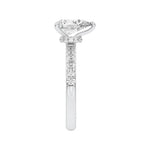2CTW Pear Shaped Lab Grown Diamond (F/VS) Hidden Halo Accented Ring in 14K Gold