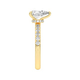 2CTW Pear Shaped Lab Grown Diamond (F/VS) Hidden Halo Accented Ring in 14K Gold