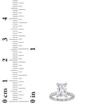 2CTW Radiant Shaped Lab Grown Diamond (F/VS) Hidden Halo Accented Ring in 14K Gold