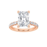 2CTW Radiant Shaped Lab Grown Diamond (F/VS) Hidden Halo Accented Ring in 14K Gold