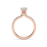 2CTW Radiant Shaped Lab Grown Diamond (F/VS) Hidden Halo Accented Ring in 14K Gold