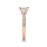2CTW Radiant Shaped Lab Grown Diamond (F/VS) Hidden Halo Accented Ring in 14K Gold