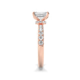 2CTW Radiant Shaped Lab Grown Diamond (F/VS) Hidden Halo Accented Ring in 14K Gold