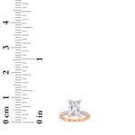 2CTW Radiant Shaped Lab Grown Diamond (F/VS) Hidden Halo Accented Ring in 14K Gold