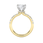 2CTW Radiant Shaped Lab Grown Diamond (F/VVS) Hidden Halo Accented Ring in 14K Gold