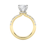 2CTW Radiant Shaped Lab Grown Diamond (F/VVS) Hidden Halo Accented Ring in 14K Gold