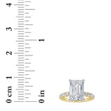2CTW Radiant Shaped Lab Grown Diamond (F/VVS) Hidden Halo Accented Ring in 14K Gold