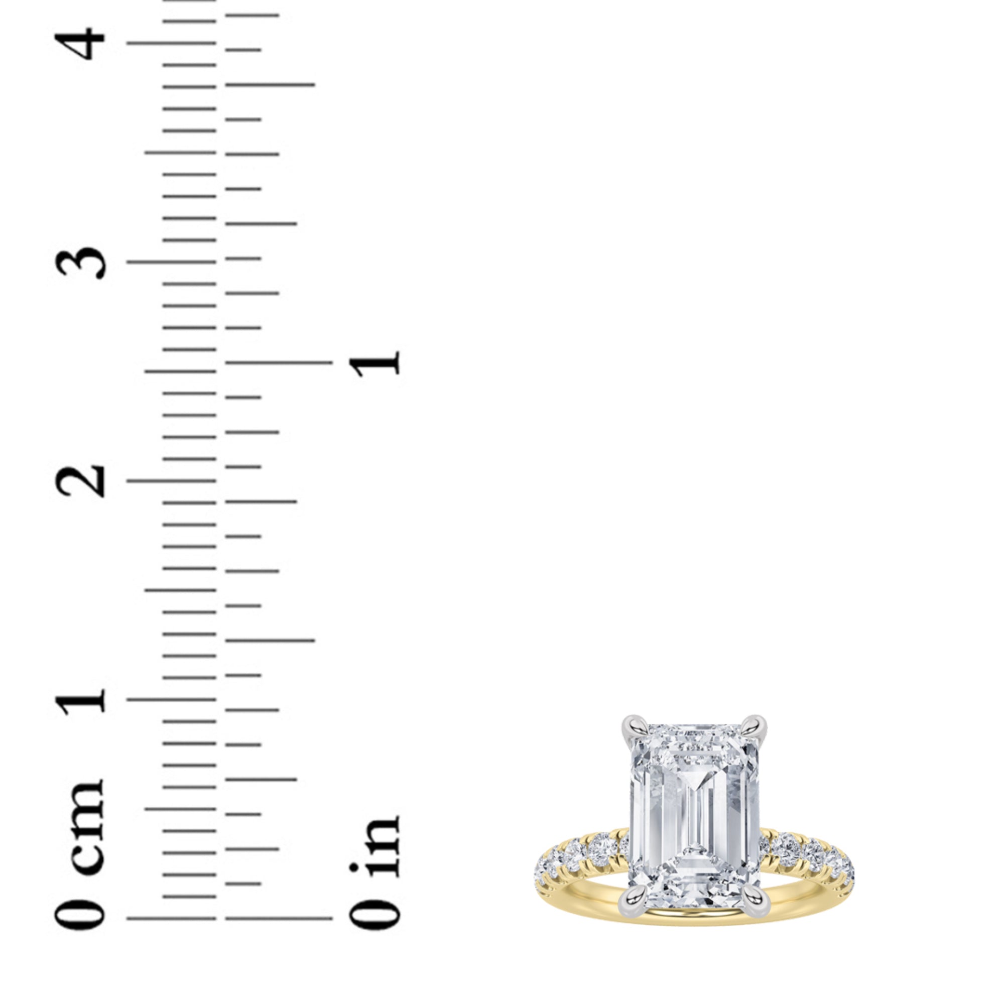 2CTW Radiant Shaped Lab Grown Diamond (F/VVS) Hidden Halo Accented Ring in 14K Gold