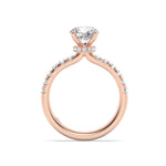 2CTW Round Shaped Lab Grown Diamond (F/VS) Hidden Halo Accented Ring in 14K Gold