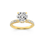 2.5CTW Round Shaped Lab Grown Diamond (F/VS) Hidden Halo Accented Ring in 14K Gold