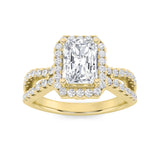2CTW Radiant Shaped Lab Grown Diamond (F/VS)  Ring in 14K Gold