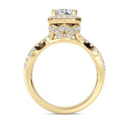 2CTW Radiant Shaped Lab Grown Diamond (F/VS)  Ring in 14K Gold