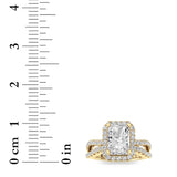 2CTW Radiant Shaped Lab Grown Diamond (F/VS)  Ring in 14K Gold