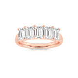2CTW Emerald Shaped Lab Grown Diamond (F/VS) Ring in 14K Rose Gold