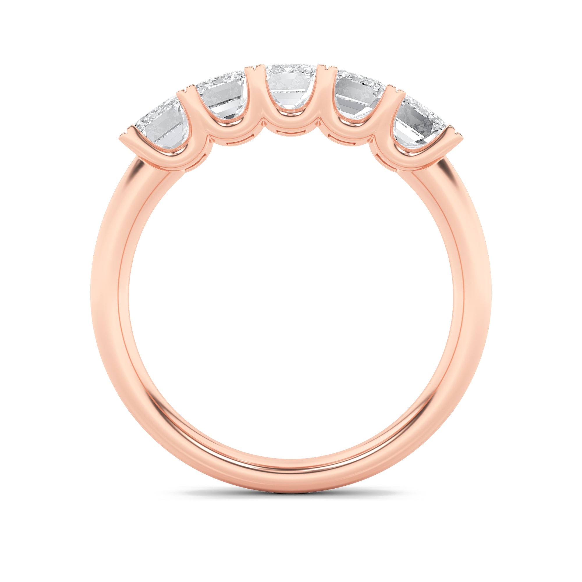 2CTW Emerald Shaped Lab Grown Diamond (F/VS) Ring in 14K Rose Gold