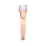 2CTW Emerald Shaped Lab Grown Diamond (F/VS) Ring in 14K Rose Gold