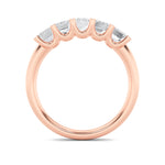 2CTW Emerald Shaped Lab Grown Diamond (G/VS) Five Stone Band Ring in 14K Gold