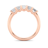 2CTW Emerald Shaped Lab Grown Diamond (G/VS) Five Stone Band Ring in 14K Gold