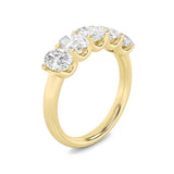 2CTW Oval Shaped Lab Grown Diamond (F/VS) Five Stone Band Ring in 14K Gold