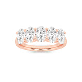 2CTW Oval Shaped Lab Grown Diamond (F/VS) Five Stone Band Ring in 14K Gold