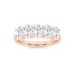 2CTW Oval Shaped Lab Grown Diamond (F/VS) Five Stone Band Ring in 14K Gold