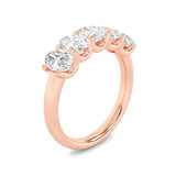 2CTW Oval Shaped Lab Grown Diamond (F/VS) Five Stone Band Ring in 14K Gold