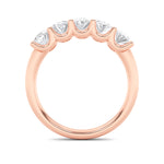 2CTW Oval Shaped Lab Grown Diamond (F/VS) Five Stone Band Ring in 14K Gold