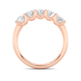 2CTW Oval Shaped Lab Grown Diamond (F/VS) Five Stone Band Ring in 14K Gold