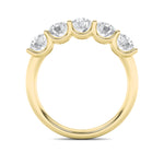 2CTW Round Shaped Lab Grown Diamond (F/VS) Five Stone Band Ring in 14K Gold