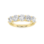 2CTW Round Shaped Lab Grown Diamond (G/VS) Five Stone Band Ring in 14K Gold
