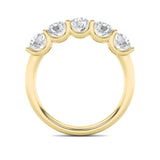 2CTW Round Shaped Lab Grown Diamond (G/VS) Five Stone Band Ring in 14K Gold