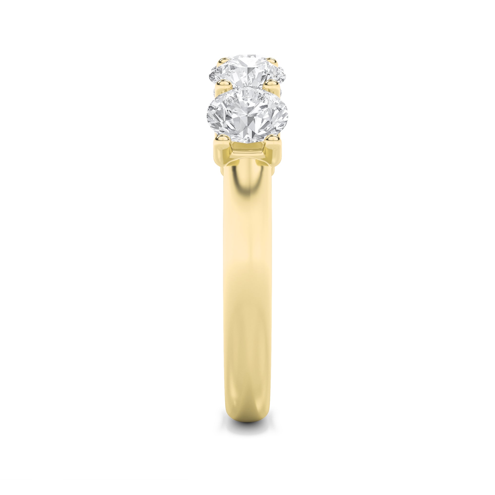 2CTW Round Shaped Lab Grown Diamond (G/VS) Five Stone Band Ring in 14K Gold