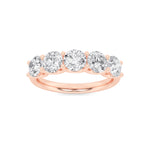 2CTW Round Shaped Lab Grown Diamond (F/VS) Five Stone Band Ring in 14K Gold