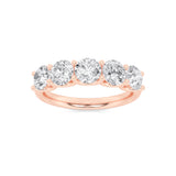 2CTW Round Shaped Lab Grown Diamond (F/VS) Five Stone Band Ring in 14K Gold