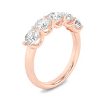 2CTW Round Shaped Lab Grown Diamond (F/VS) Five Stone Band Ring in 14K Gold