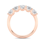2CTW Round Shaped Lab Grown Diamond (F/VS) Five Stone Band Ring in 14K Gold