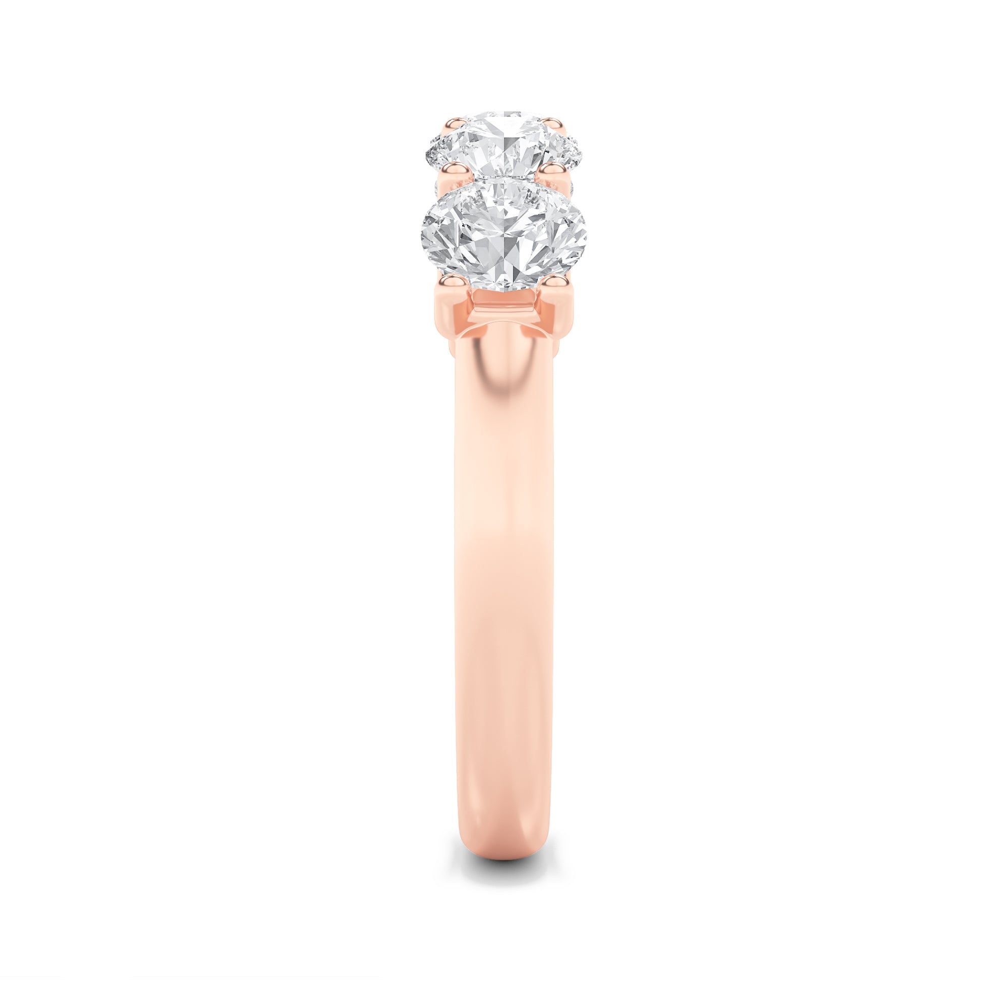 2CTW Round Shaped Lab Grown Diamond (F/VS) Five Stone Band Ring in 14K Gold