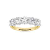 2CTW Round Shaped Lab Grown Diamond (G/VS) Five Stone Band Ring in 14K Gold