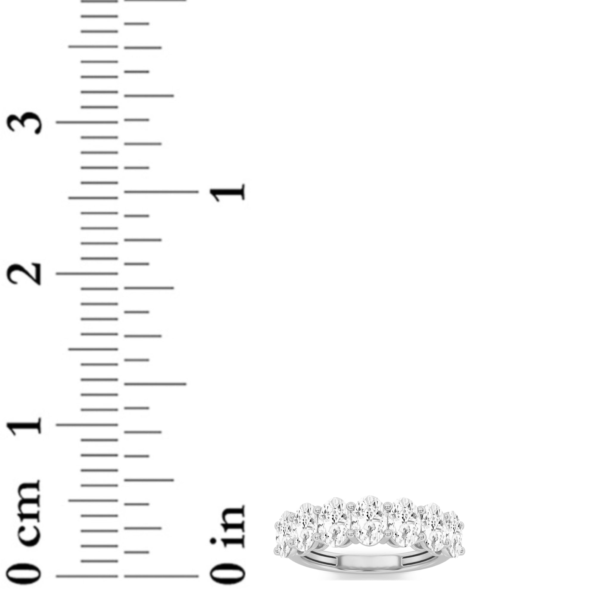2CTW Oval Shaped Lab Grown Diamond (F/VS) Seven Stone Band Ring in 14K Gold