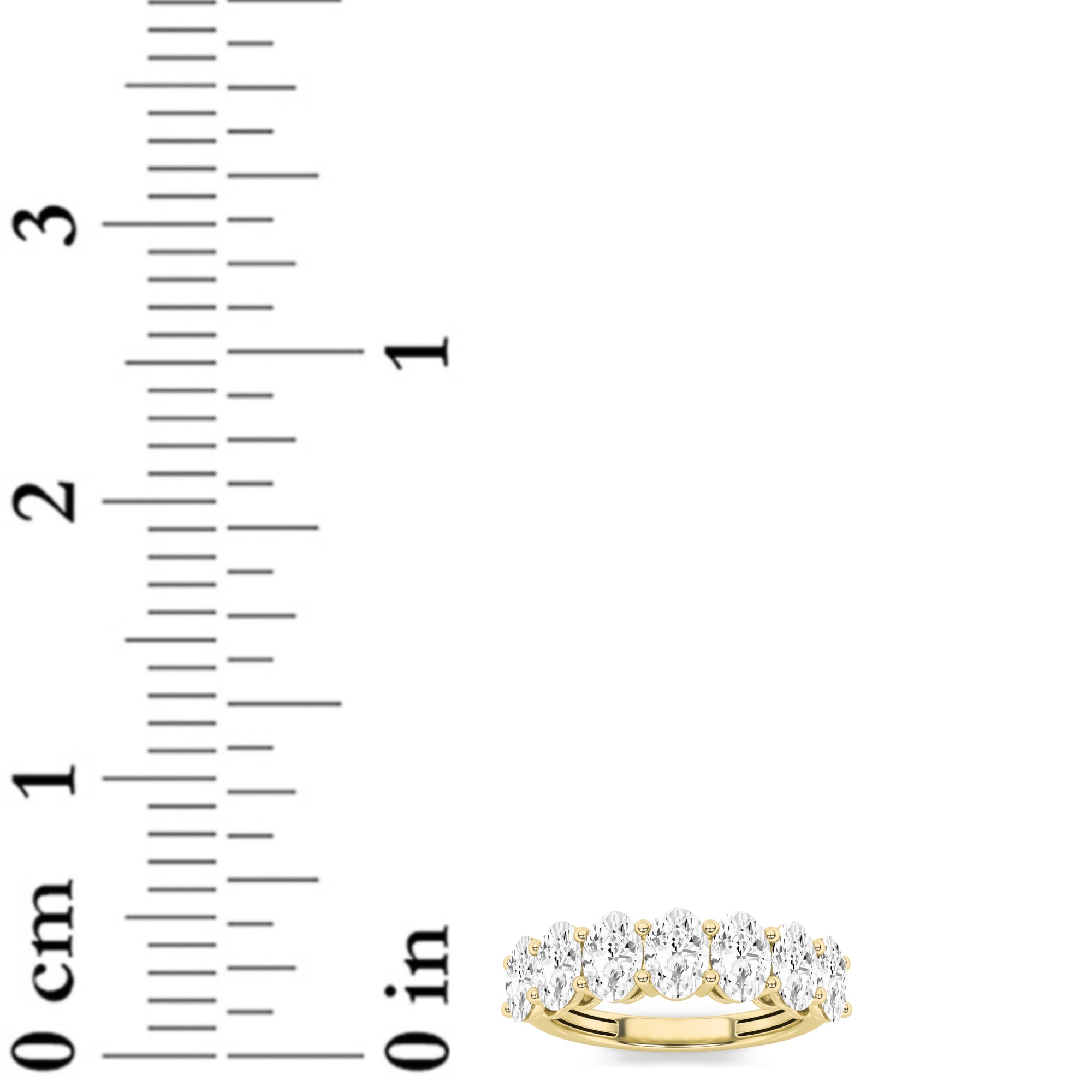2CTW Oval Shaped Lab Grown Diamond (G/VS) Seven Stone Band Ring in 14K Gold