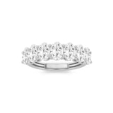 3CTW Oval Shaped Lab Grown Diamond (F/VS) Seven Stone Band Ring in 14K Gold
