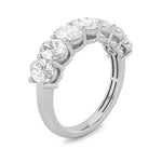 3CTW Oval Shaped Lab Grown Diamond (F/VS) Seven Stone Band Ring in 14K Gold