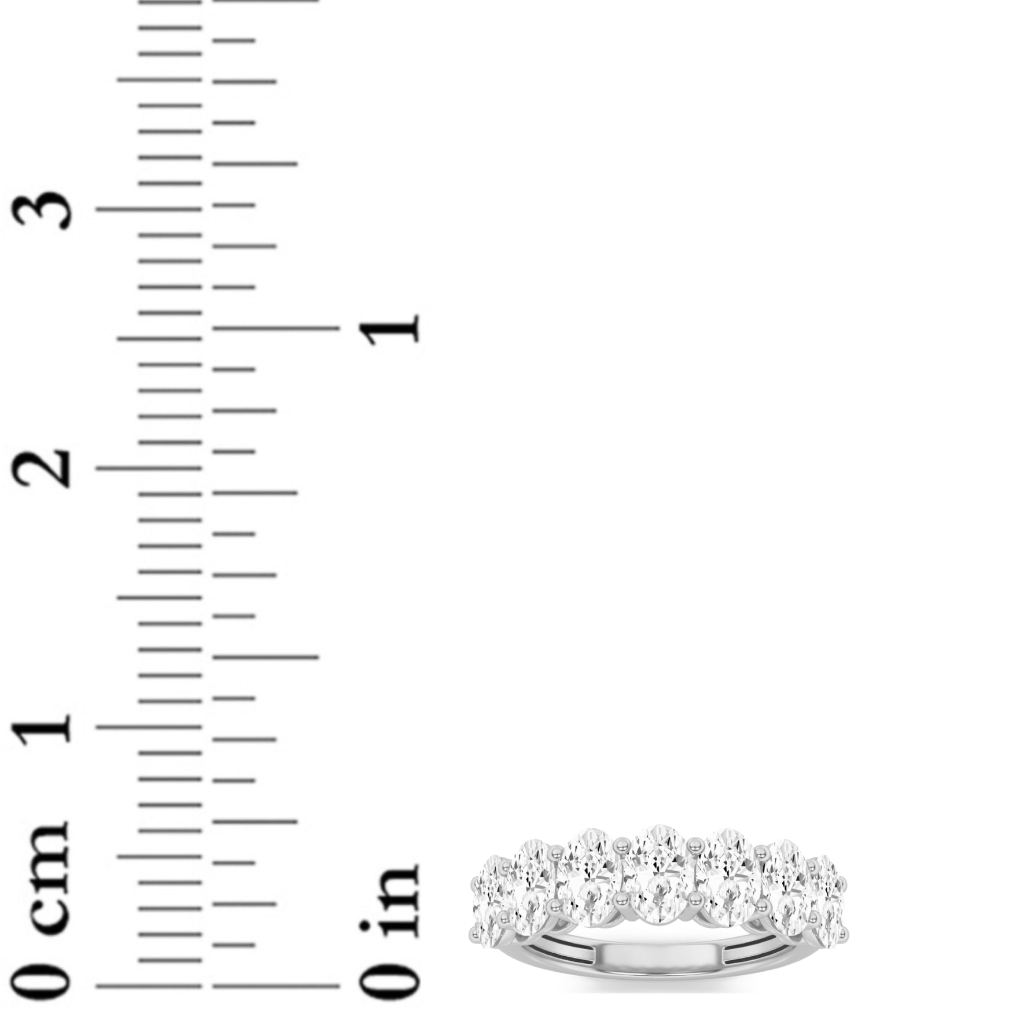 3CTW Oval Shaped Lab Grown Diamond (F/VS) Seven Stone Band Ring in 14K Gold