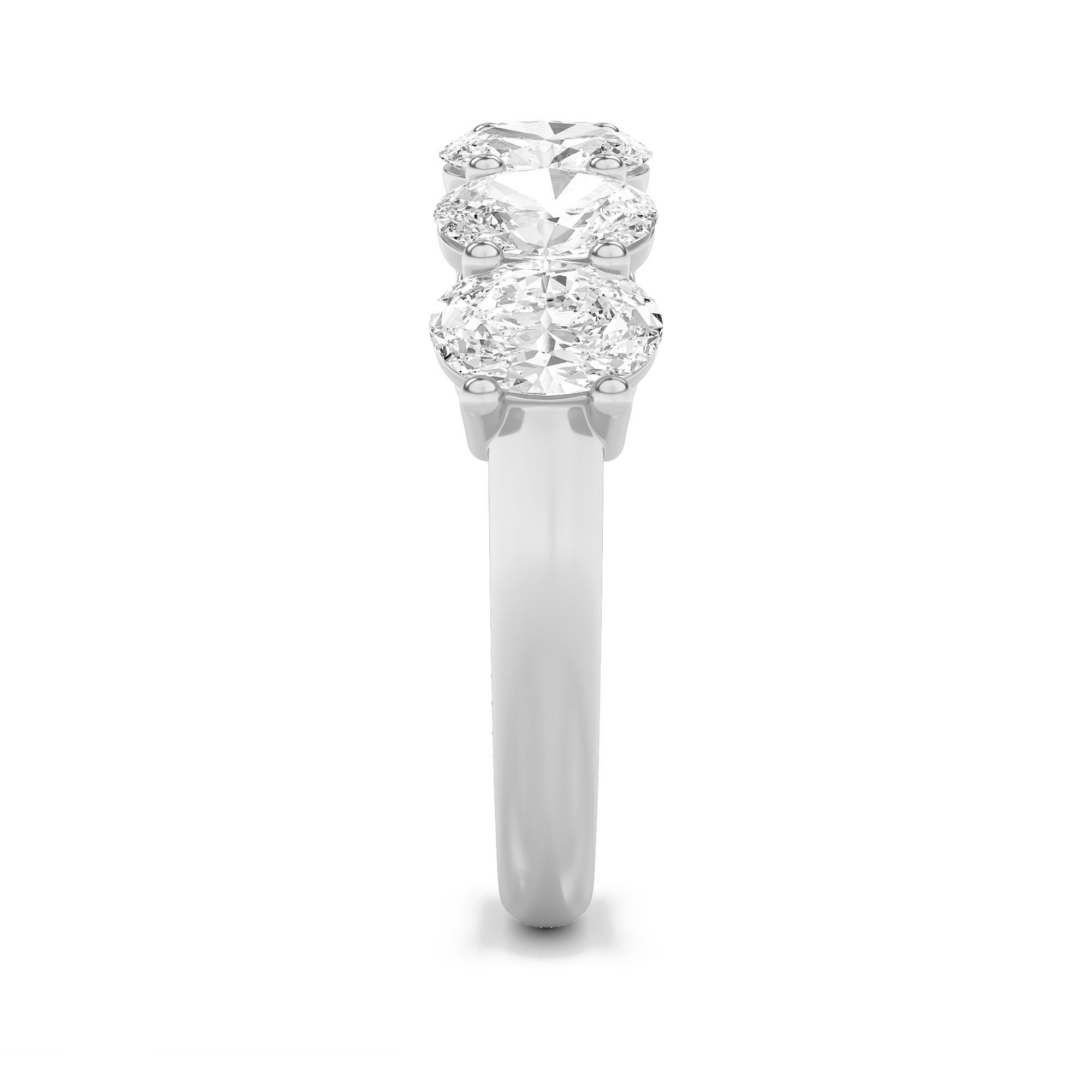 3CTW Oval Shaped Lab Grown Diamond (G/VS) Seven Stone Band Ring in 14K Gold