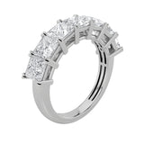 2CTW Princess Shaped Lab Grown Diamond (F/VS) Seven Stone Band Ring in 14K Gold